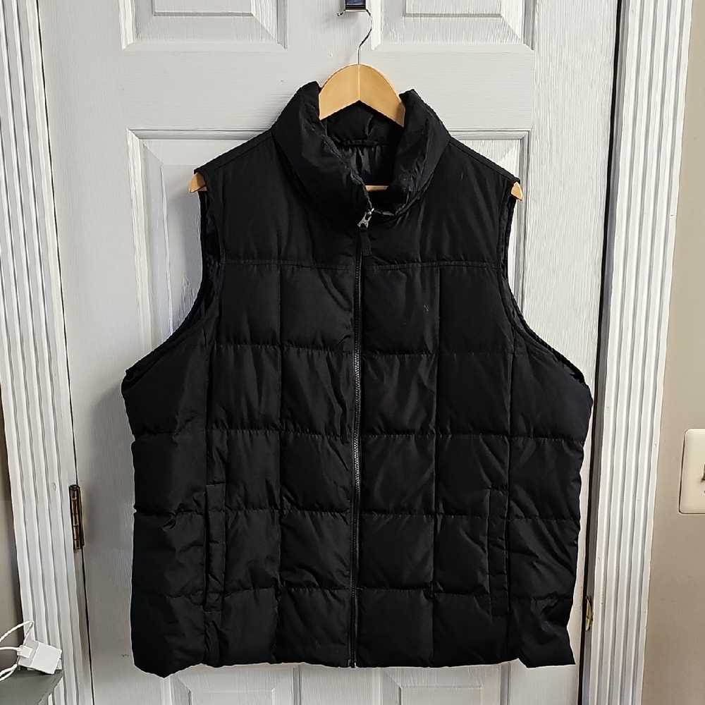 Lands' End Black Puffer Vest - Size 2x Plus